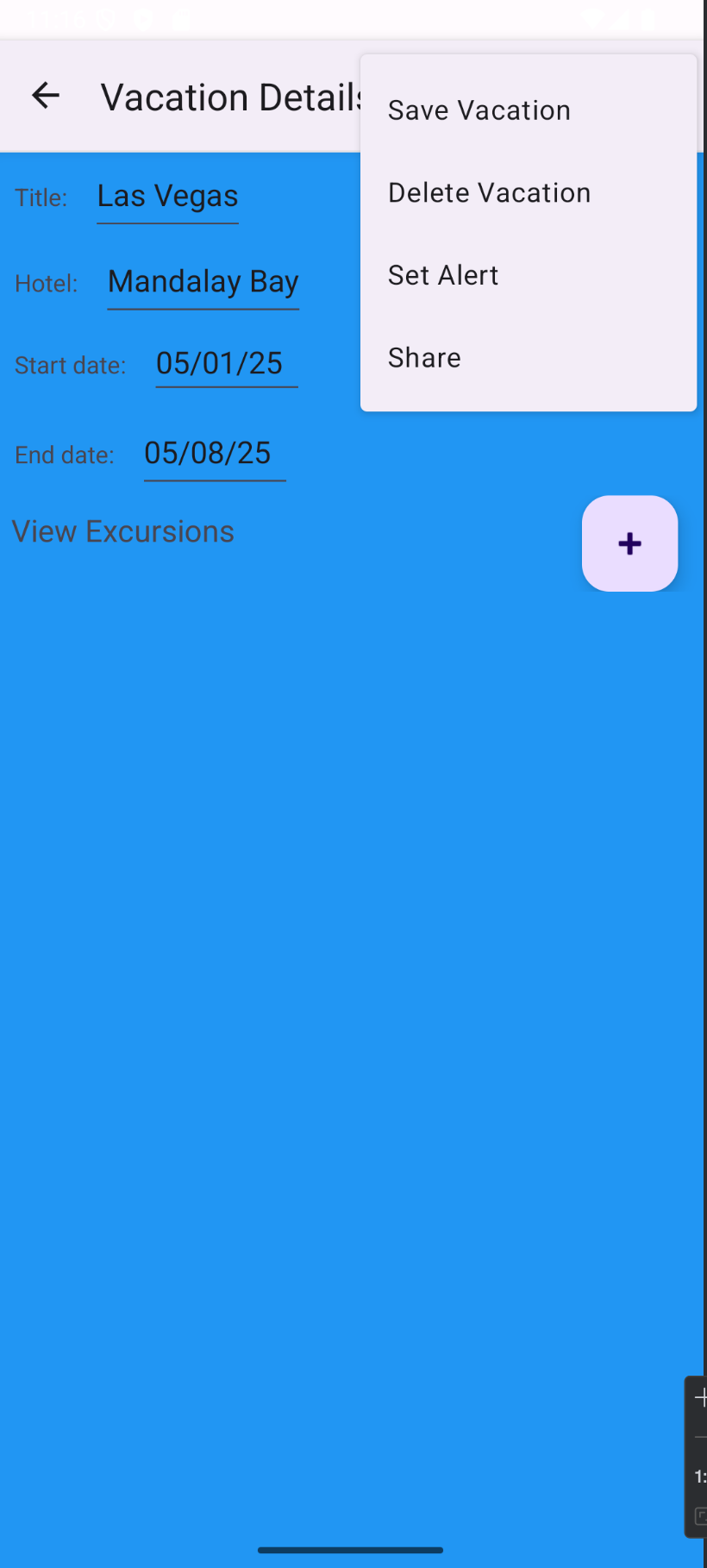 Vacation Organizer screenshot